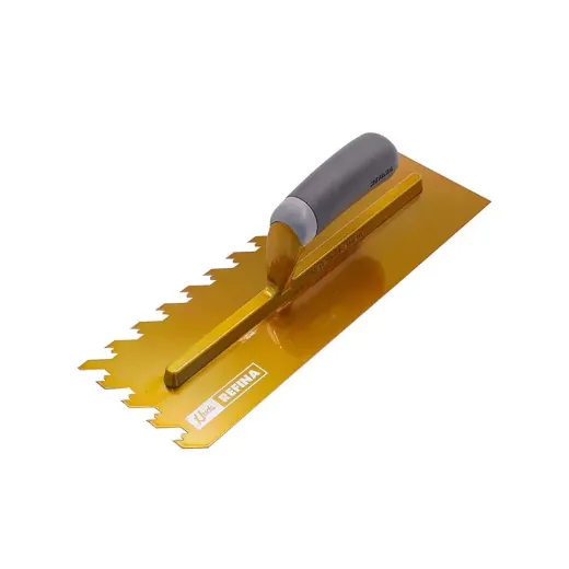 Picture of NotchTile Adhesive Spreading Tiling Trowel - Gold 12mm Notches